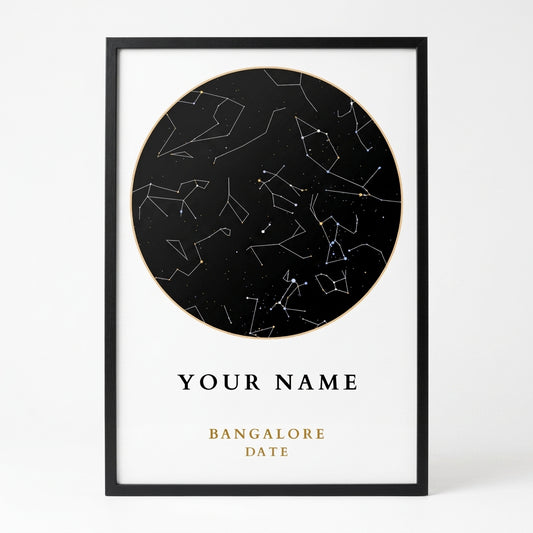 Custom Minimal Round Star Map