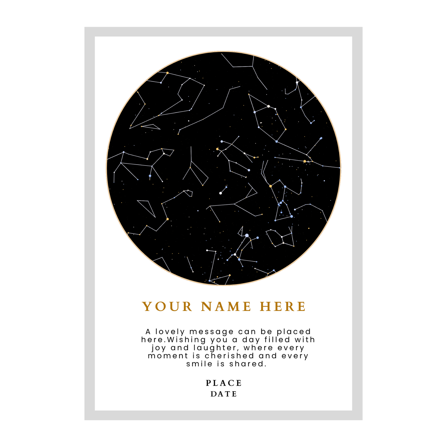 Custom Classic Star Map Round