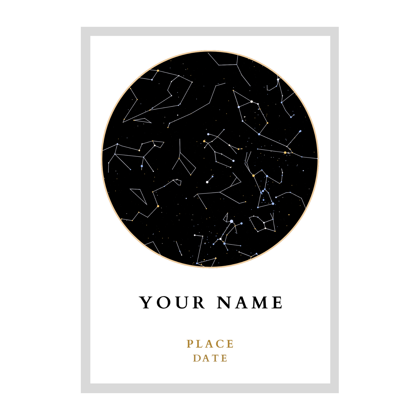 Custom Minimal Round Star Map