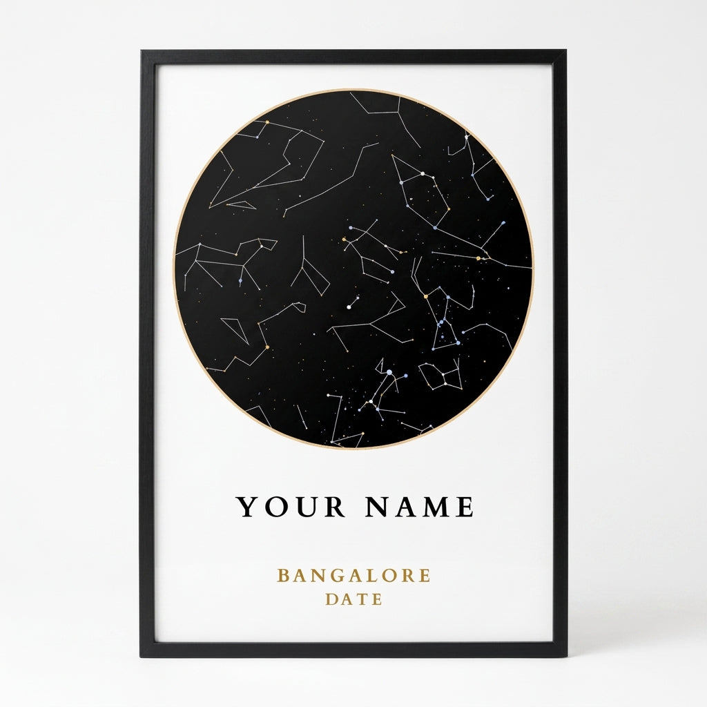 Custom Minimal Round Star Map