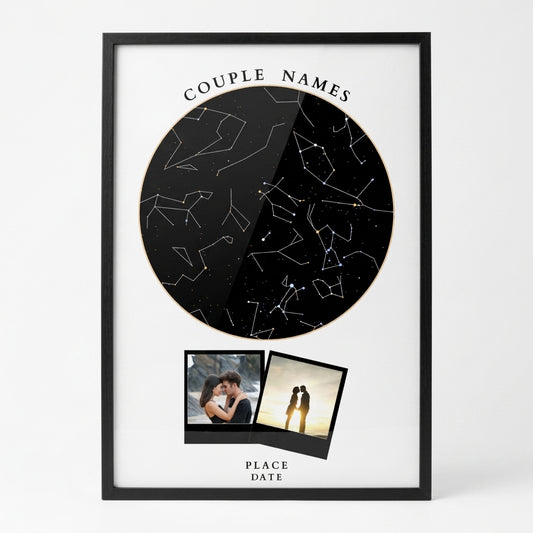 Custom Love Timeline Frame with Star Map