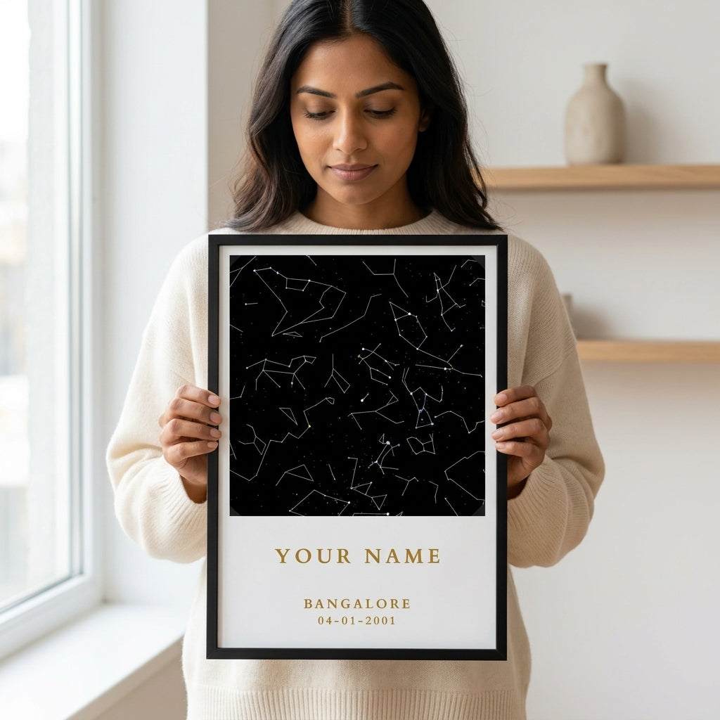 Custom Minimal Square Star Map