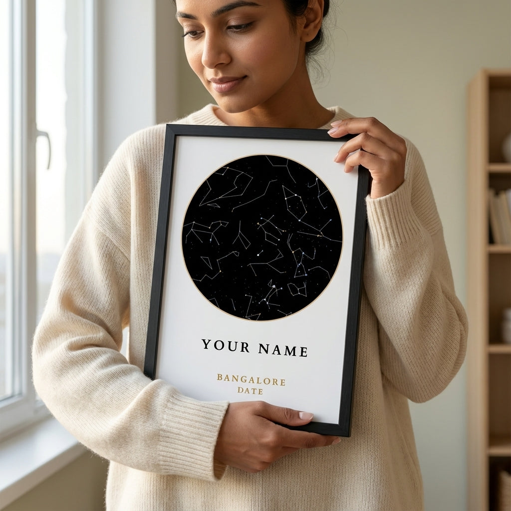 Custom Minimal Round Star Map