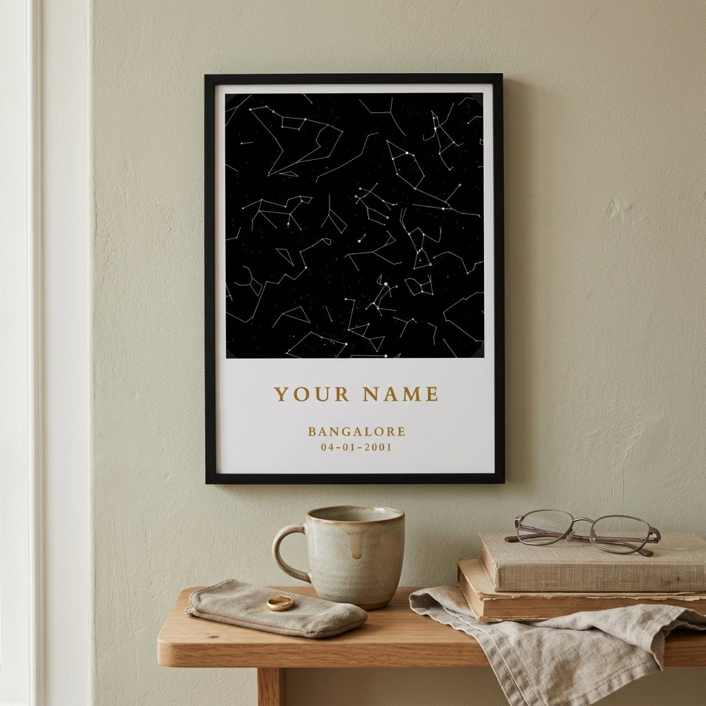 Custom Minimal Square Star Map