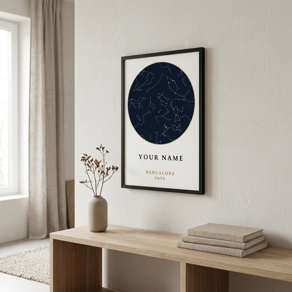 Custom Minimal Round Star Map